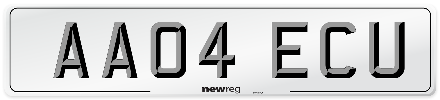 AA04 ECU Number Plate from New Reg